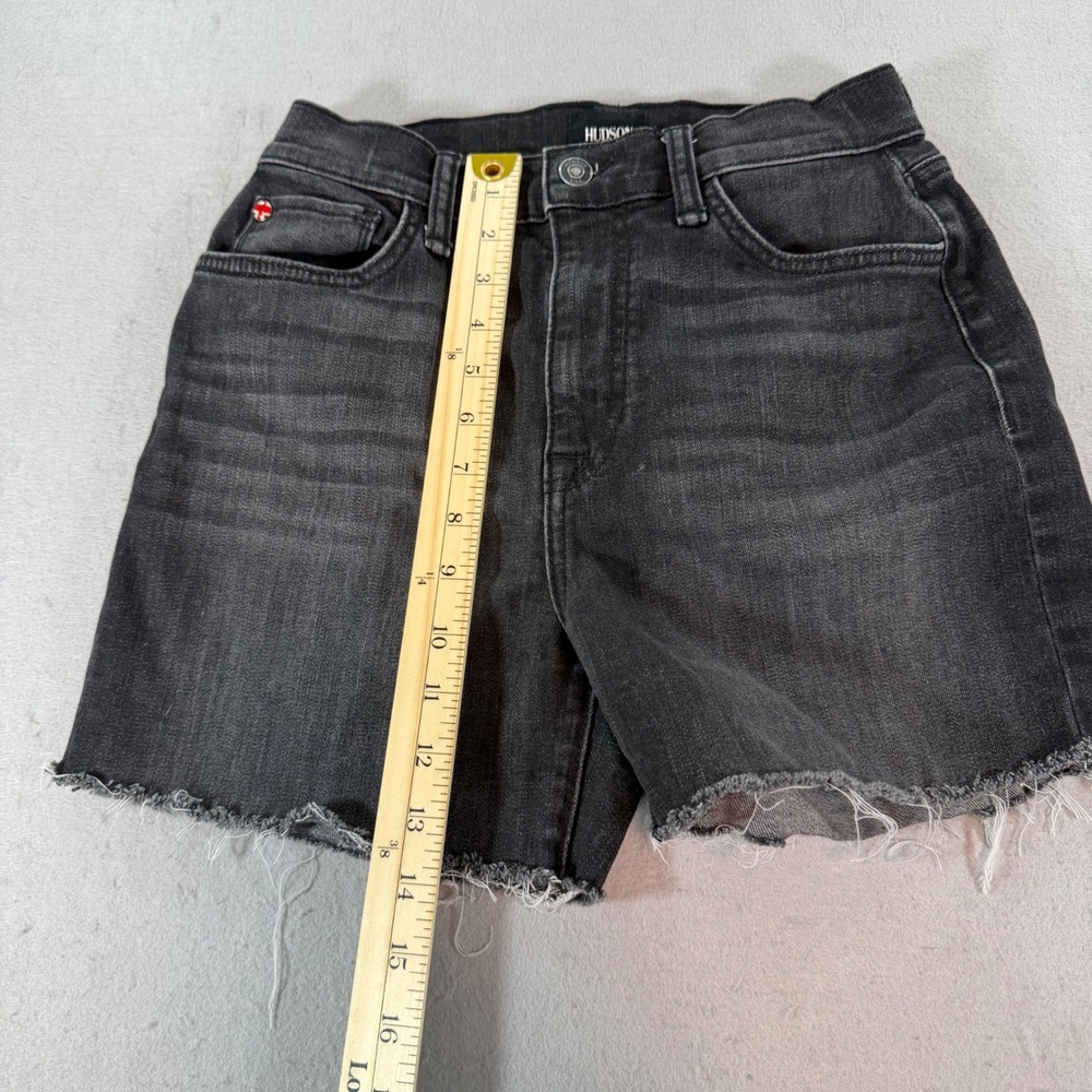 Hudson Noa High Rise Cutoff Shorts Womens 26 Black Wash Frayed Hem Denim - Picture 11 of 11
